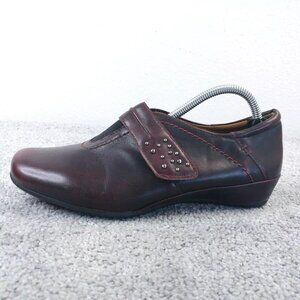 Earthies Granada Womens Size 6.5 Comfort Shoes Bordeaux Burgundy Red Leather